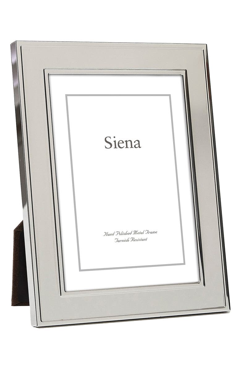 Siena Wide Double Border 8 x 10-Inch Picture Frame, Main, color, Silver