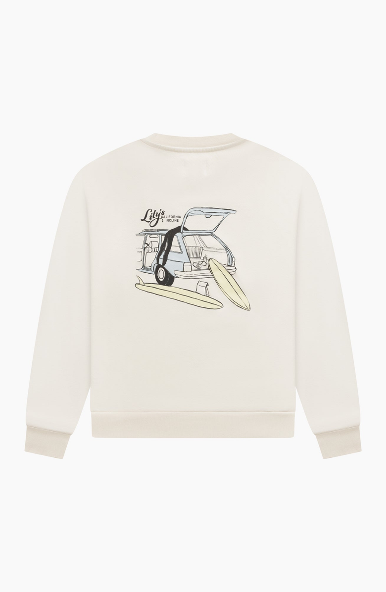 CALIFORNIA INCLINE Lilys Malibu Crewneck Sweatshirt, Alternate, color, Vintage Cream