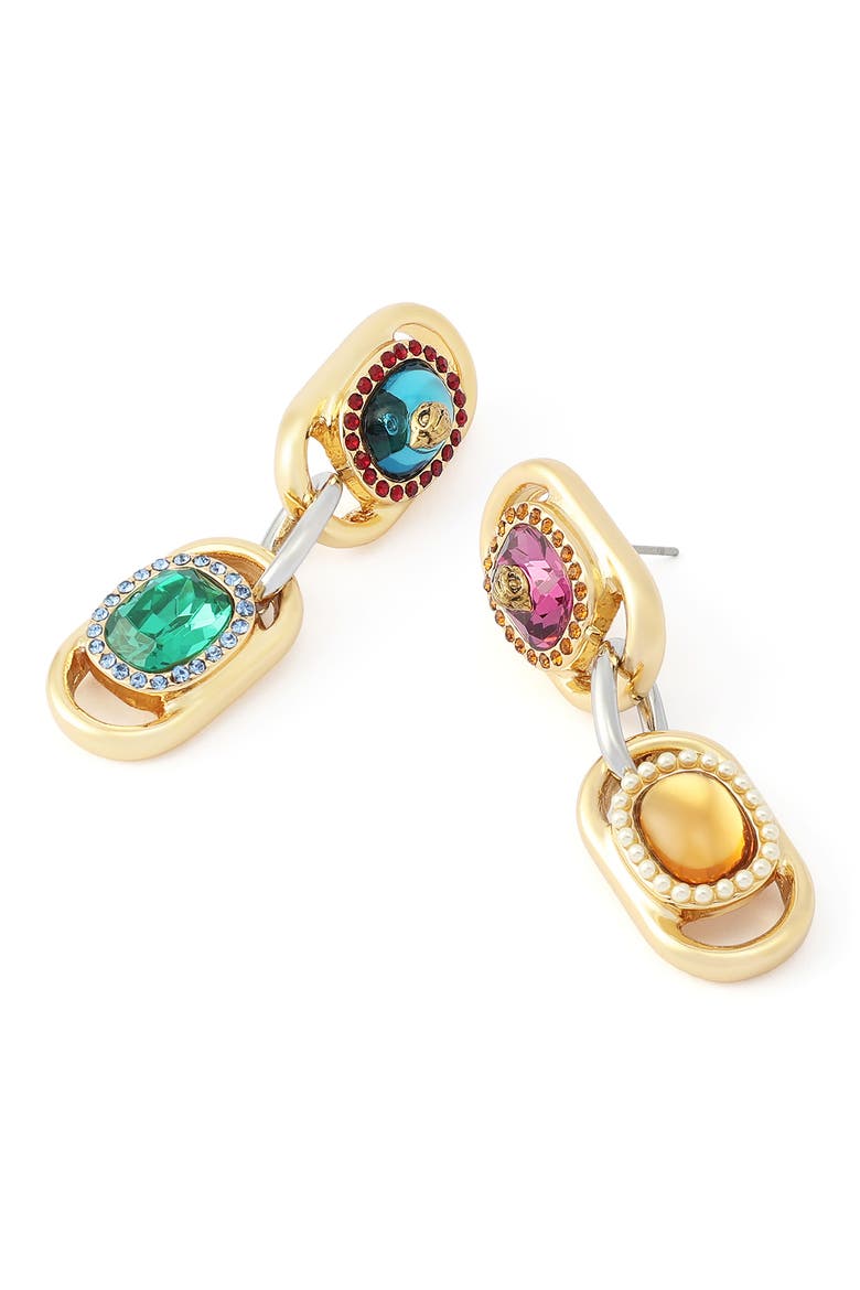 Gemstone Chain Drop Earrings, Alternate, color, MULTI