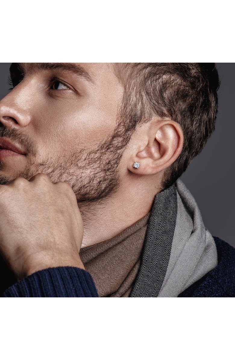 Created Forever Sterling Silver Round Lab Grown Diamond Stud Earrings, Alternate, color, Silver