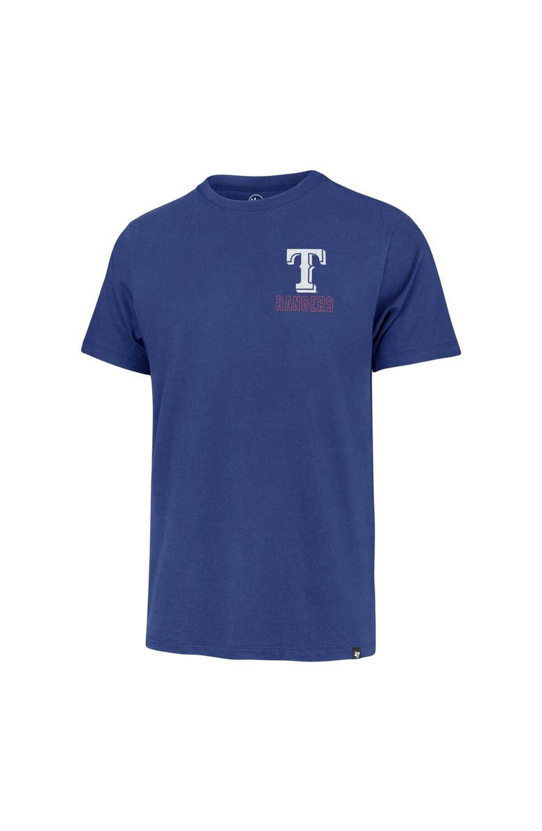 '47 Men's '47 Royal Texas Rangers Hang Back Franklin T-Shirt, Alternate, color, Royal
