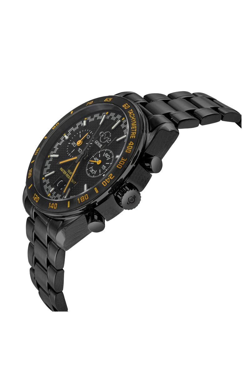 Freccia Stainless Steel Swiss Quartz Bracelet Watch, 42mm, Alternate, color, BLACK