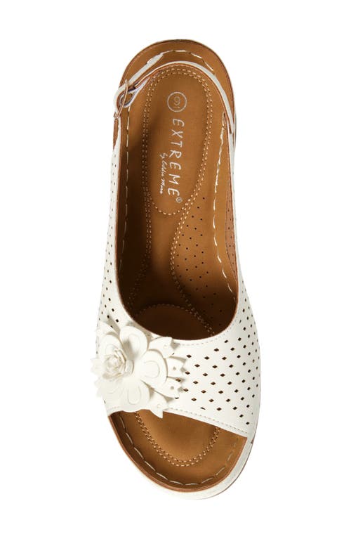 Extreme By Eddie Marc Laser-cut Wedge Slingback Sandal