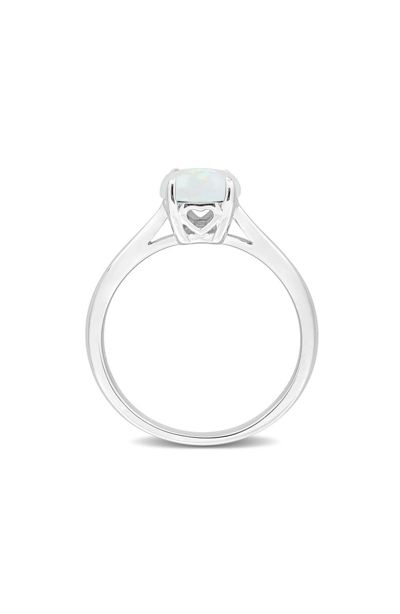 DELMAR Sterling Silver Opal Solitaire Engagement Ring, Alternate, color, White