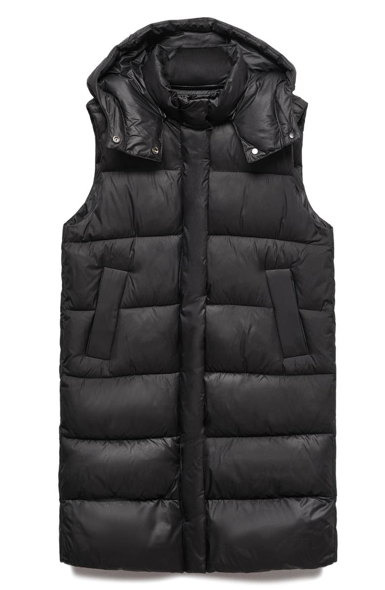 MANGO Quilted Puffer Vest with Detachable Hood, Alternate, color, 