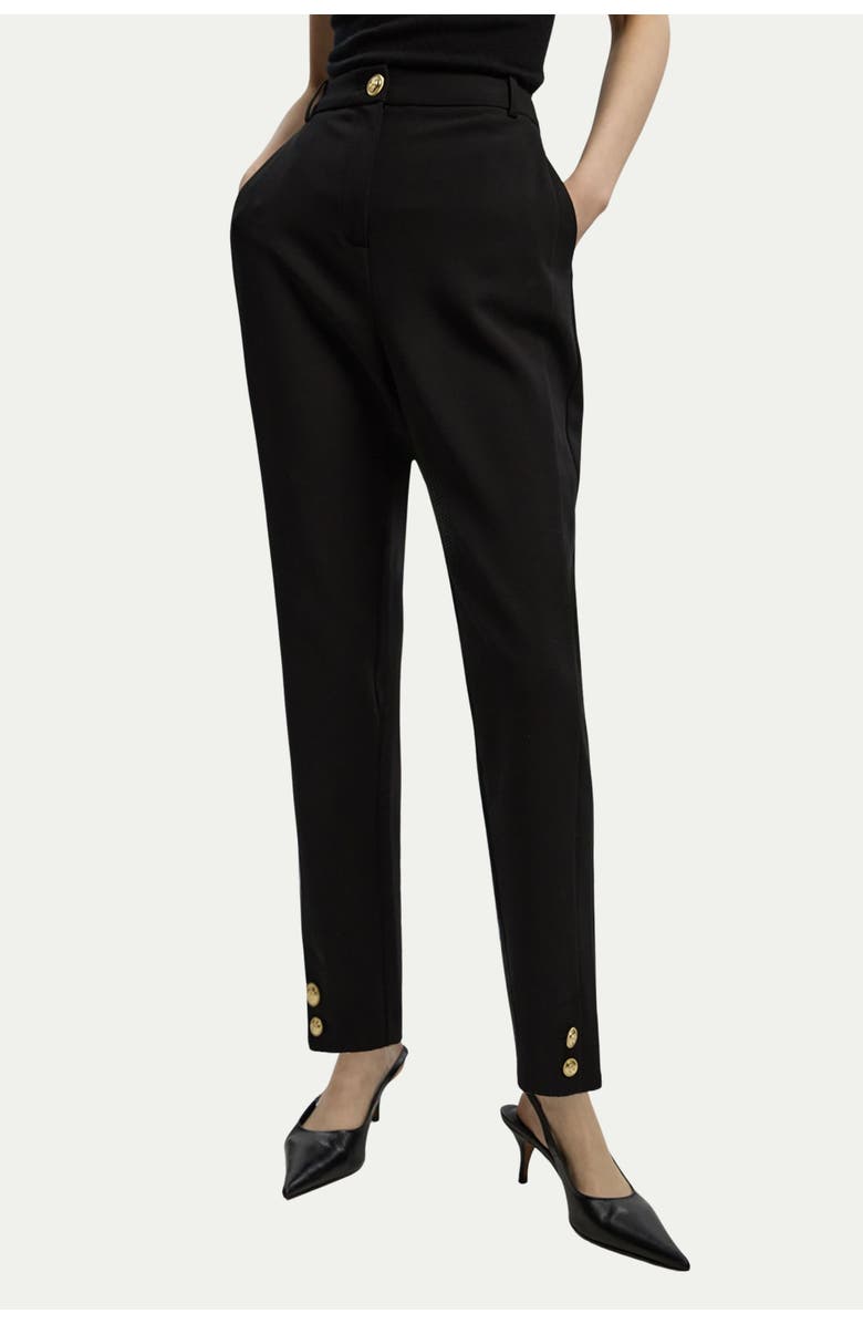Karen Millen Military Straight Leg Trousers, Main, color, Black
