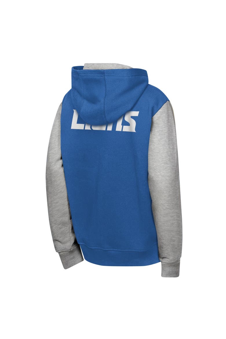 Youth Outerstuff Blue Detroit Lions Stadium Colorblock Full-Zip Hoodie, Alternate, color, Blue