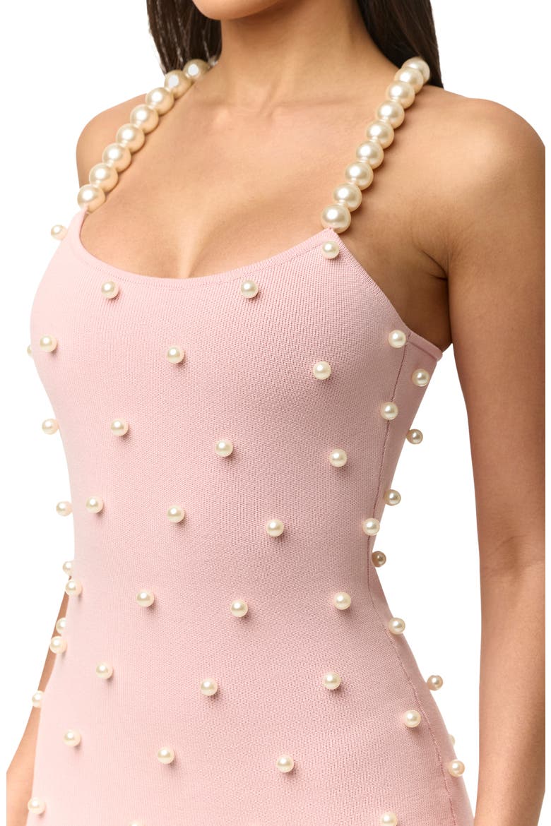 Faux Pearl Body-Con Minidress, Alternate, color, COTTON CANDY