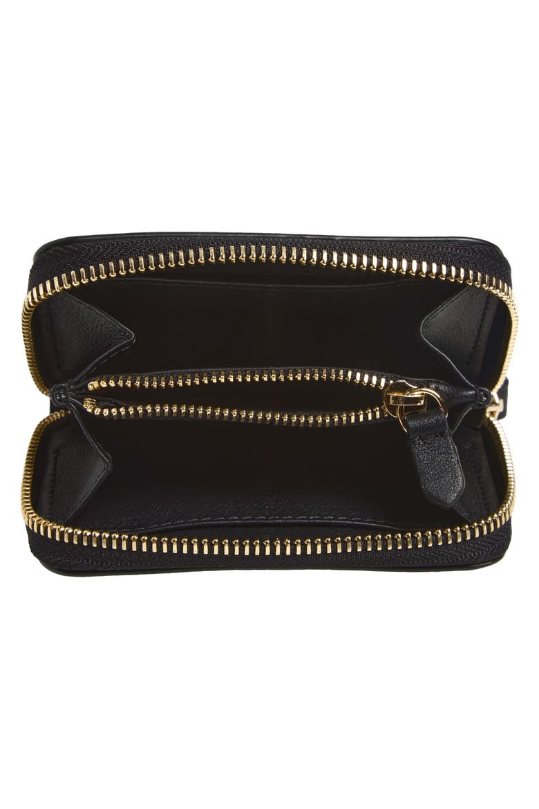 Small Corda Zip Around Wallet, Alternate, color, BLACK
