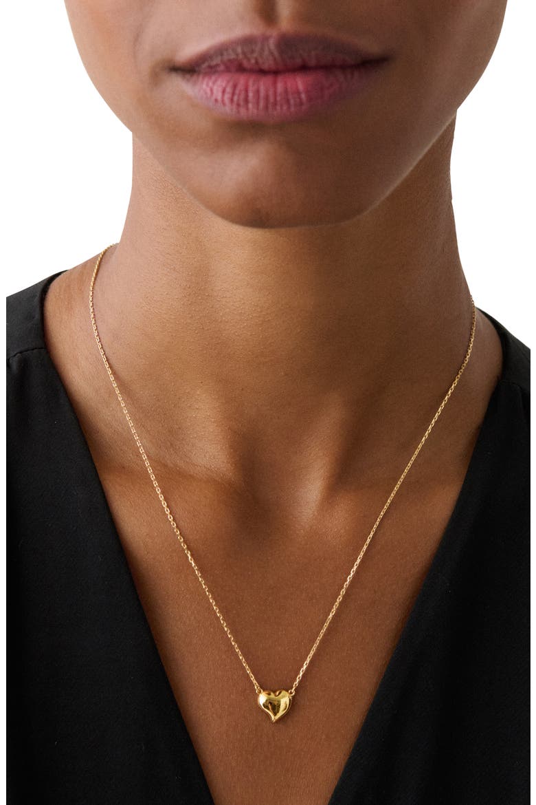 heart pendant necklace, Alternate, color, GOLD
