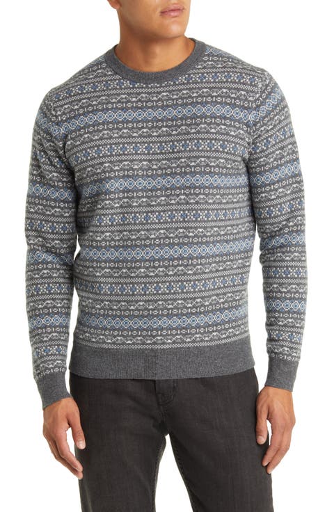 Conway Fair Isle Wool & Cashmere Crewneck Sweater
