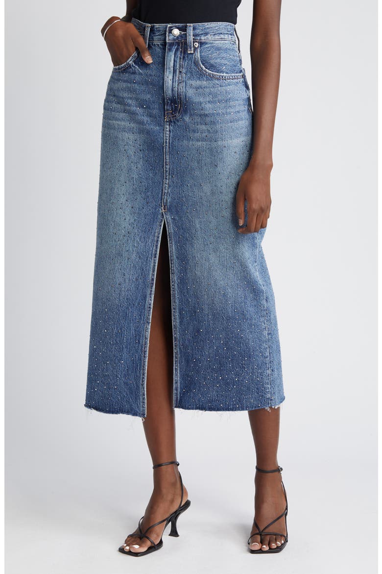 Alice Denim Maxi Skirt, Alternate, color, ILLUMINATING