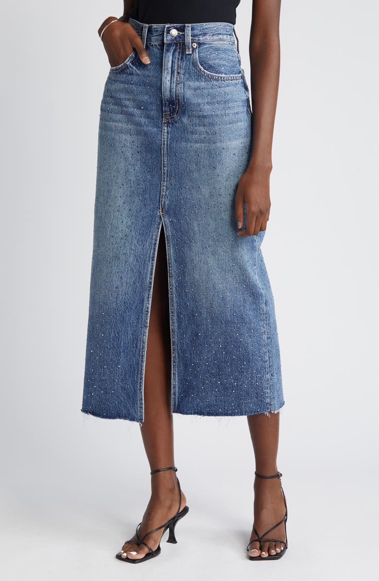 Pistola Alice Denim Maxi Skirt, Alternate, color,
