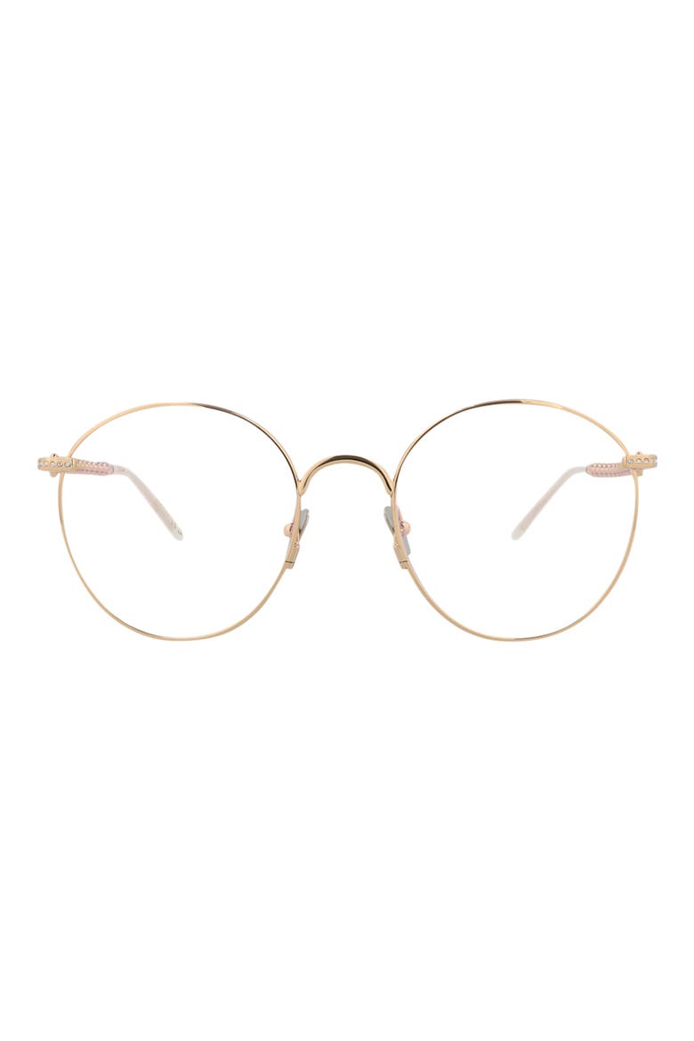52mm Round Optical Glasses, Main, color, GOLD TRANSPARENT