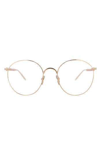 Pomellato 52mm Round Optical Glasses In Gold Transparent