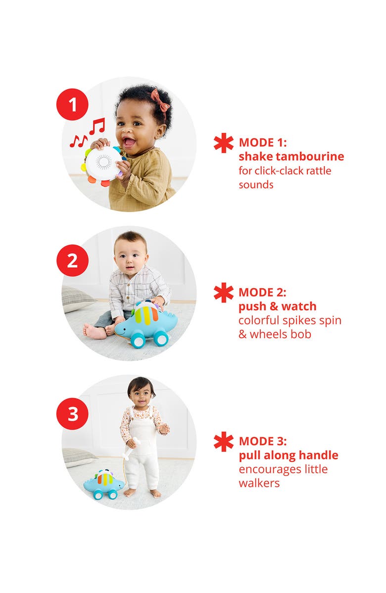 Skip Hop Explore & More Dinosaur 3-In-1 Musical Pull Toy, Alternate, color, 