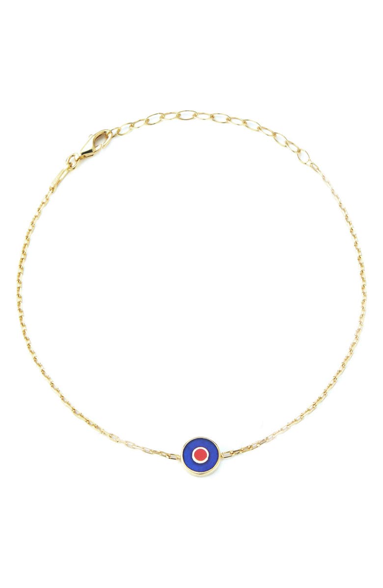 SPHERA MILANO 14K Gold Plated Sterling Silver Evil Eye Bracelet, Main, color, 