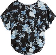 Anne Klein Floral Flutter Sleeve T-Shirt
