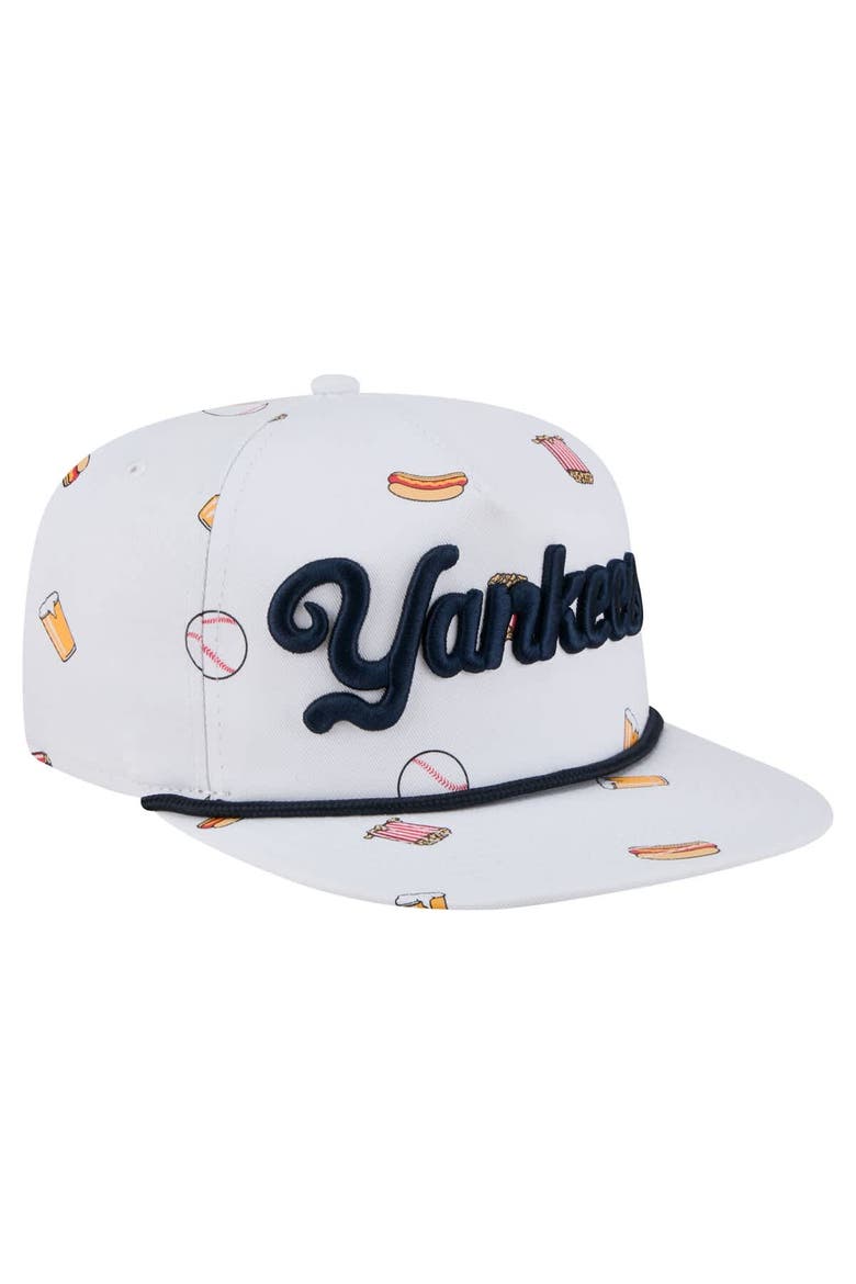 Men's New Era White New York Yankees Team Cheer Rope 19TWENTY Adjustable Hat, Alternate, color, White