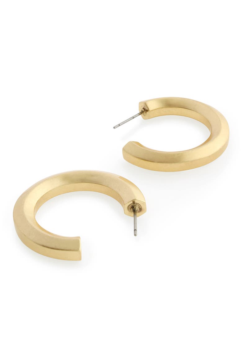 Large Metal Hoop Earrings, Alternate, color, VINTAGE GOLD