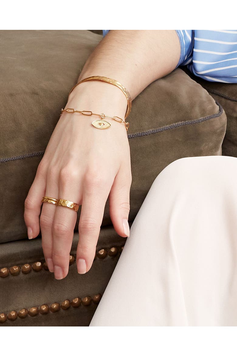 Dela Textured Band Ring, Alternate, color, Brass