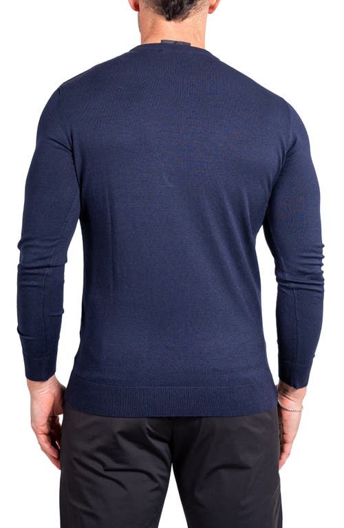 Maceoo Knitted Passion Colorblock Sweater In Blue