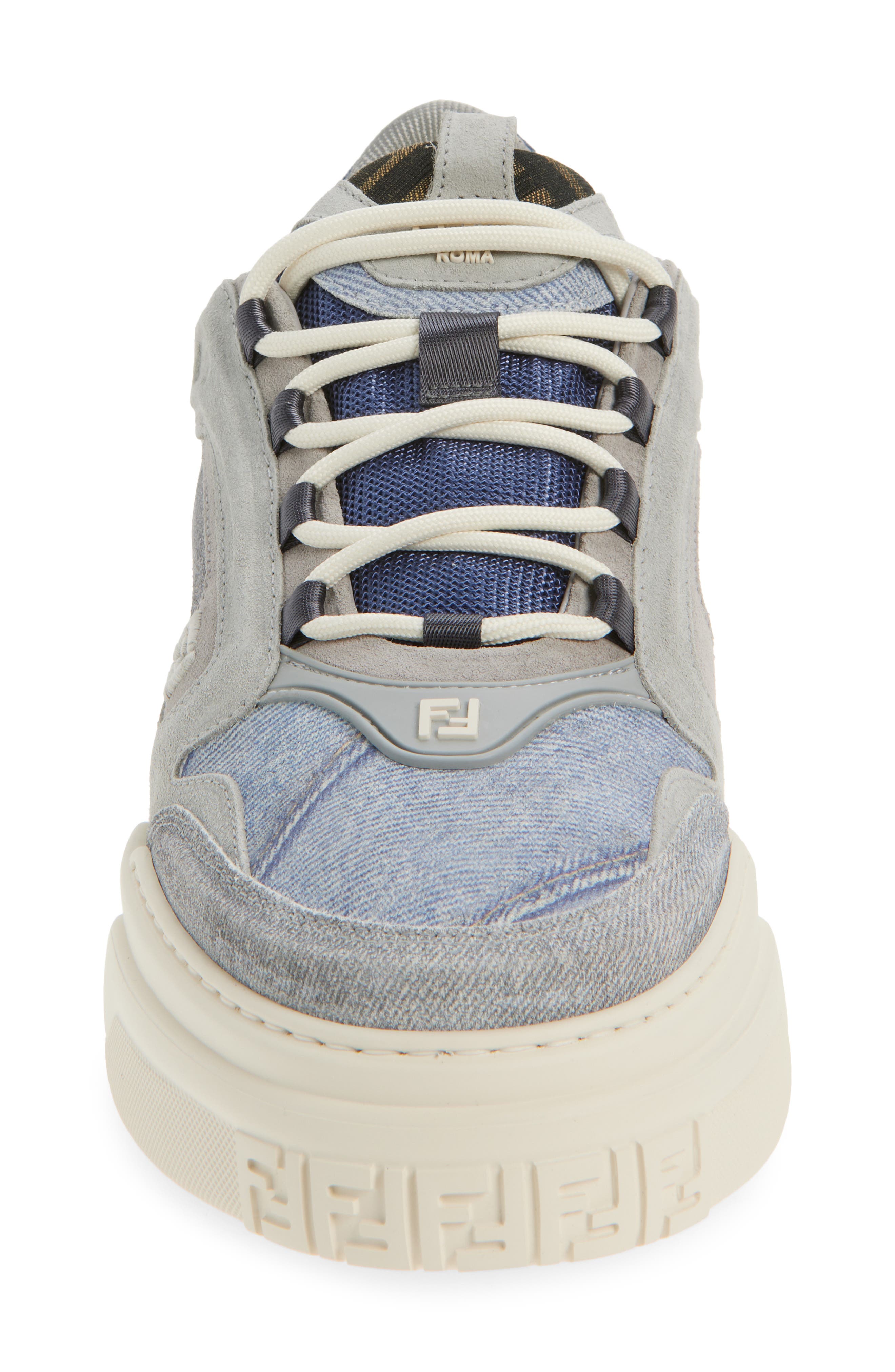 Fendi Force Sneaker, Alternate, color, Grig Denim Blue Denim