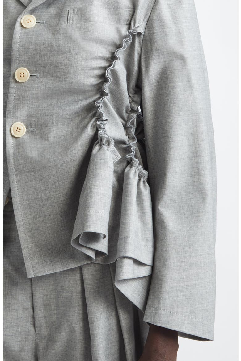 Yarn Dyed Single Breasted Tropical Wool Blazer, Alternate, color, TOP GRAY