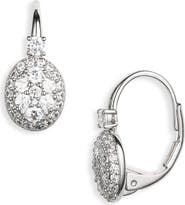 Nadri Crushed Pavé Oval Drop Earrings