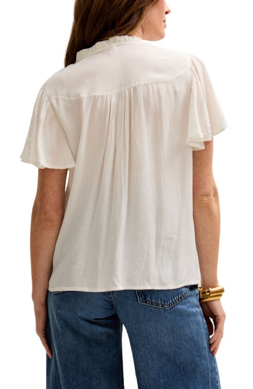 Lily And Lionel Kew Lace Insert Angel Sleeve Shirt In Brown