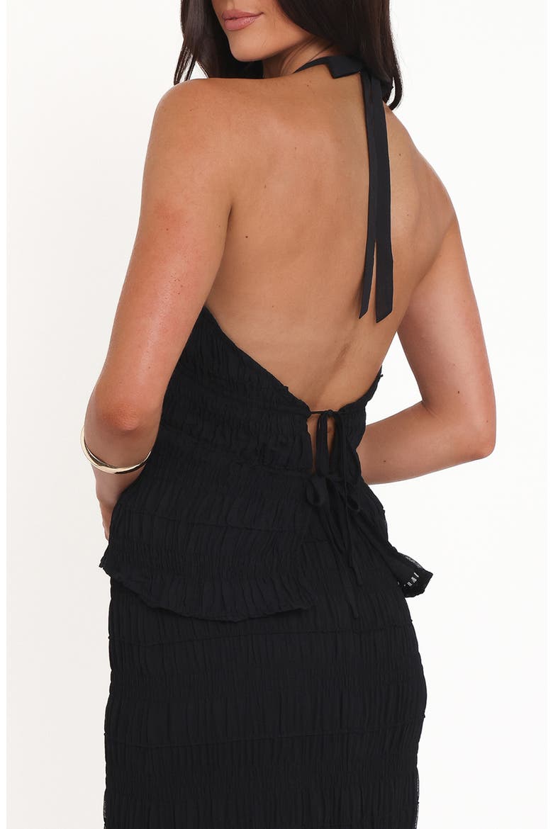 Zafira Textured Halter Top, Alternate, color, BLACK