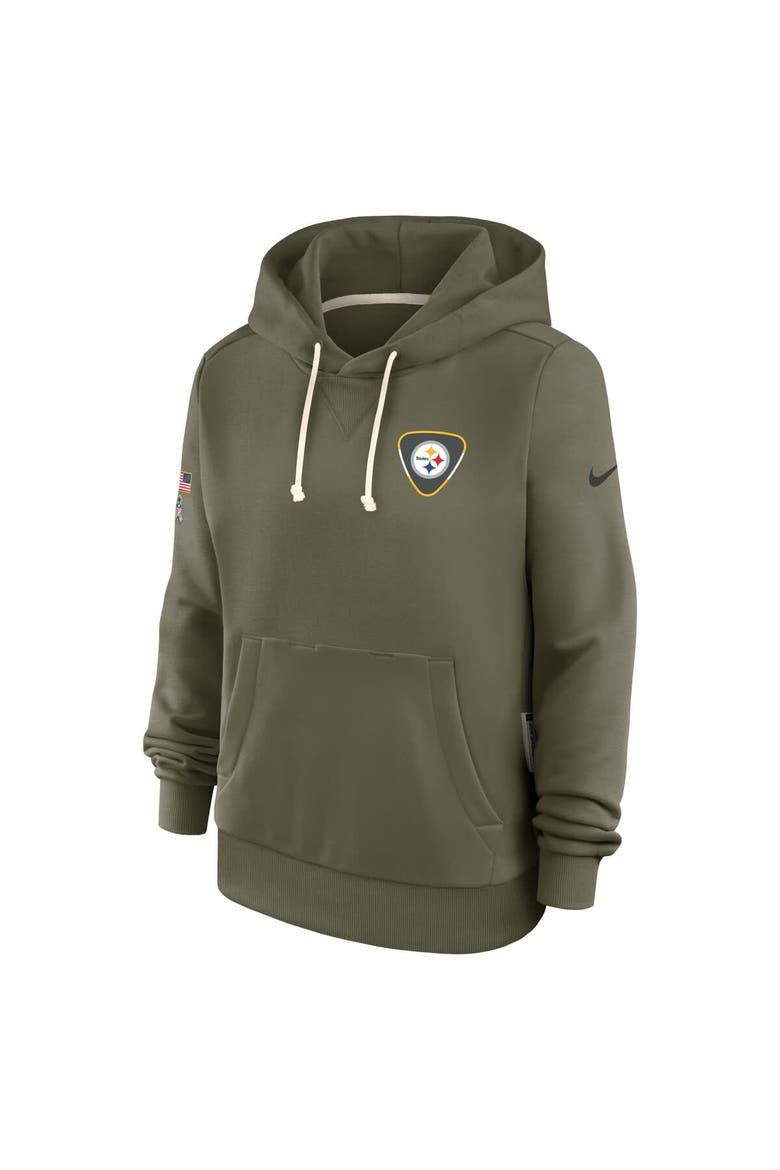 Women's Nike Olive Pittsburgh Steelers 2025 Salute to Service Sideline Standard Issue Dri-FIT Hoodie, Alternate, color, Olive