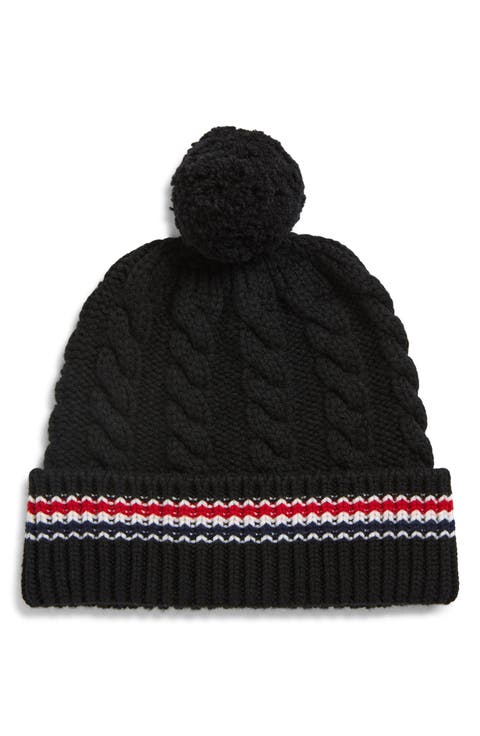 Cashmere Baby Cable Beanie with Pom Pom
