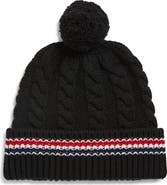 Thom Browne Cashmere Baby Cable Beanie with Pom Pom