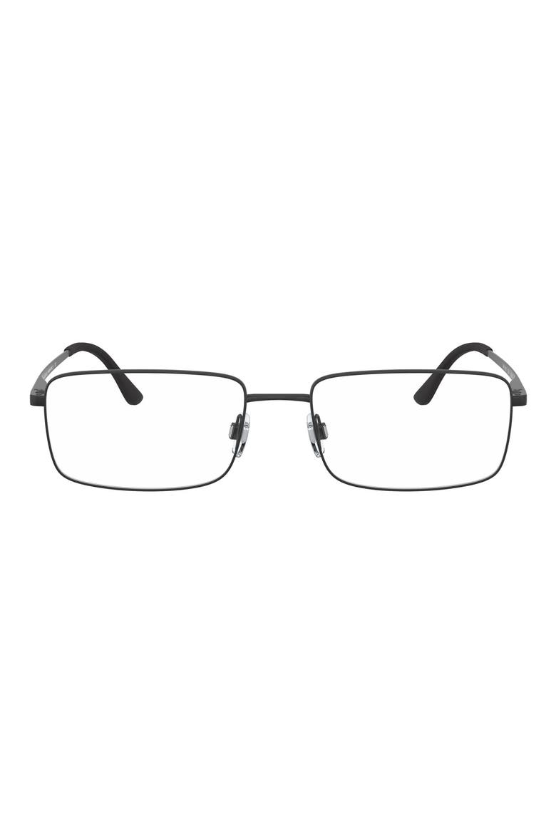 59mm Rectangular Optical Glasses, Main, color, MATTE BLACK
