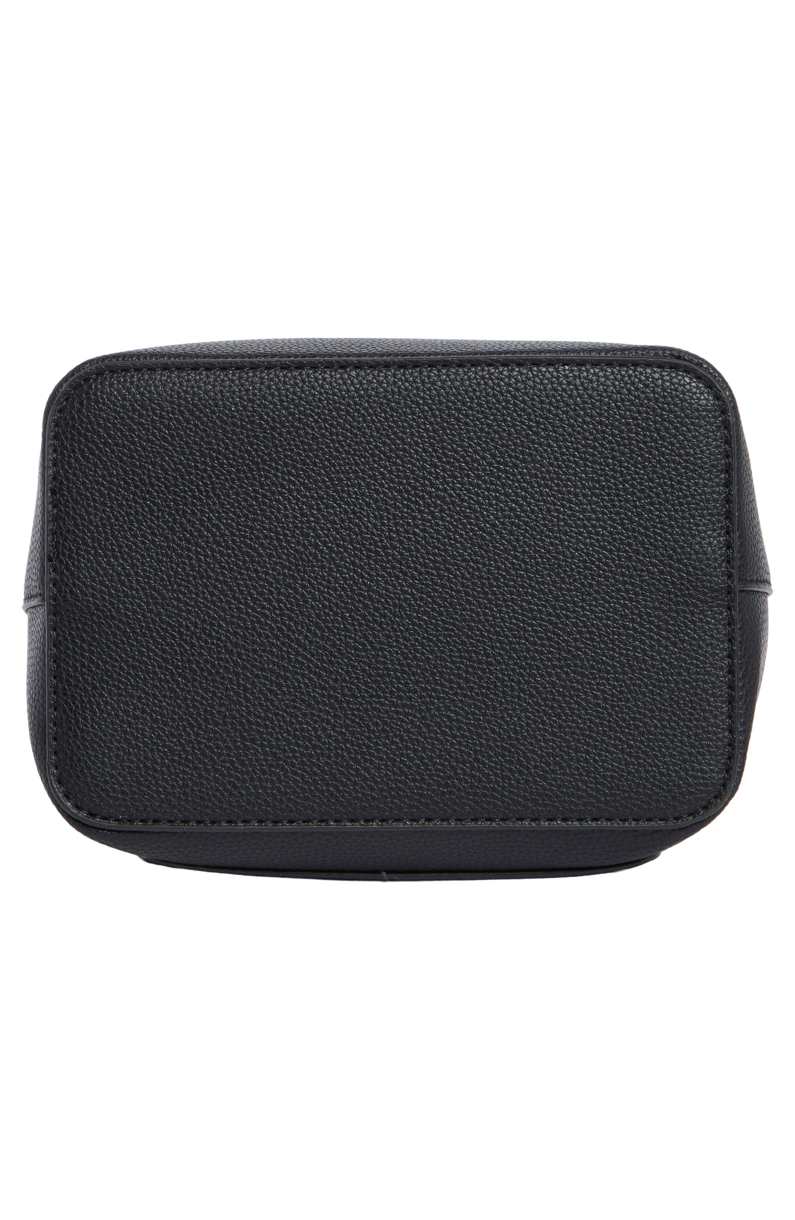 Pebbled Faux Leather Bucket Crossbody Bag, Alternate, color, BLACK