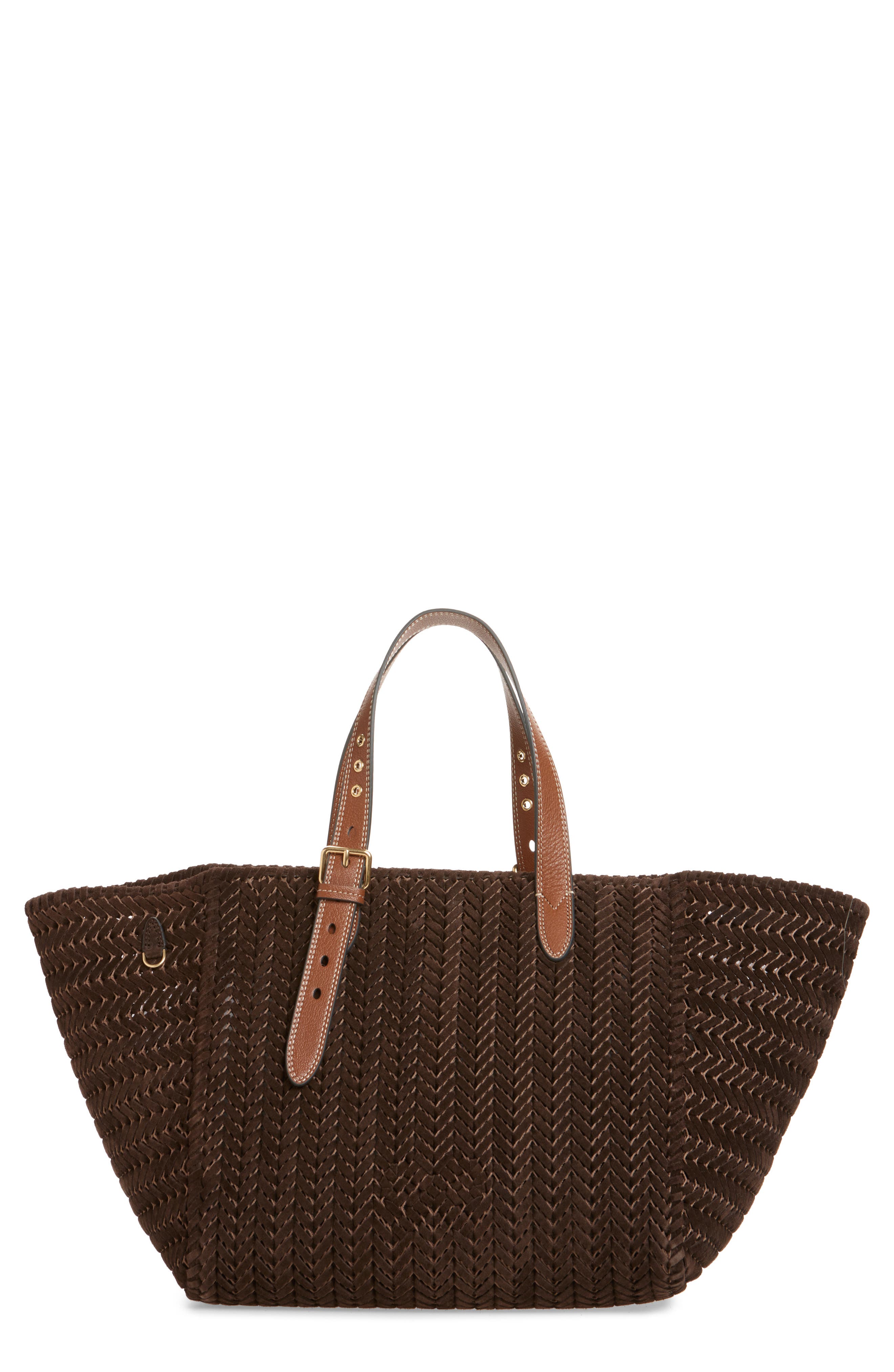 Anya Hindmarch Neeson Square Woven Leather Tote, Main, color, 
