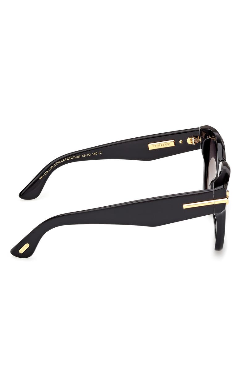 TOM FORD 53mm Gradient Butterfly Sunglasses, Alternate, color, Black / Baguette / Smoke Lens