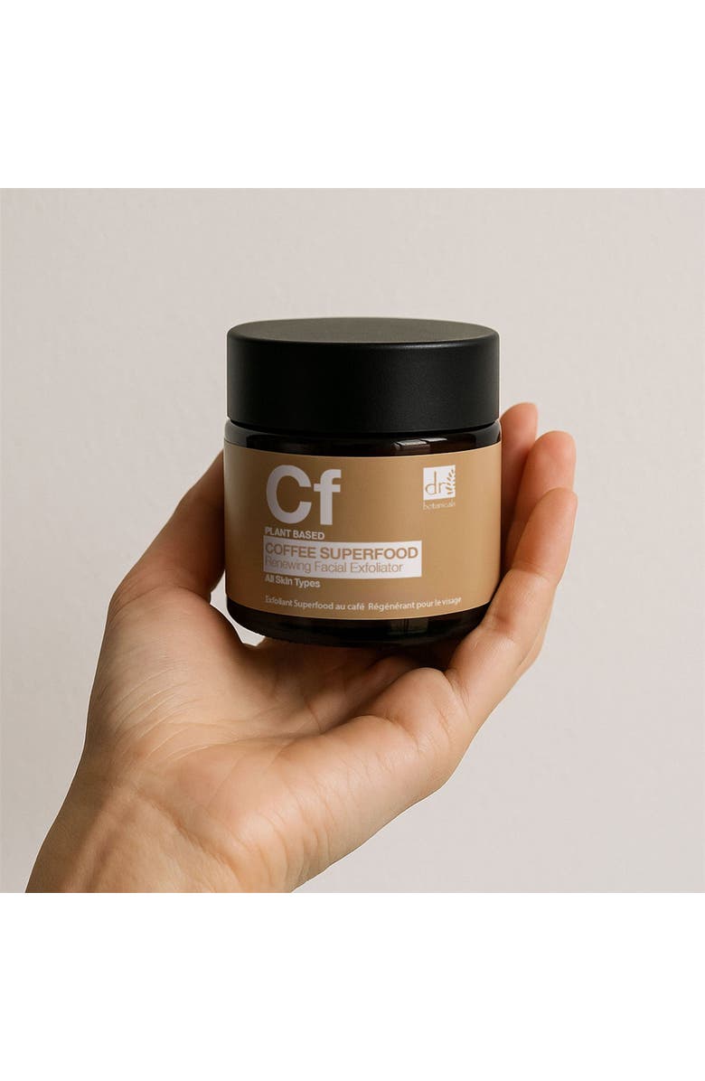 DR BOTANICALS Coffee Superfood Renewing Facial Exfoliator 60ml for Acne & Blemishes, Large Pores, Alternate, color, White