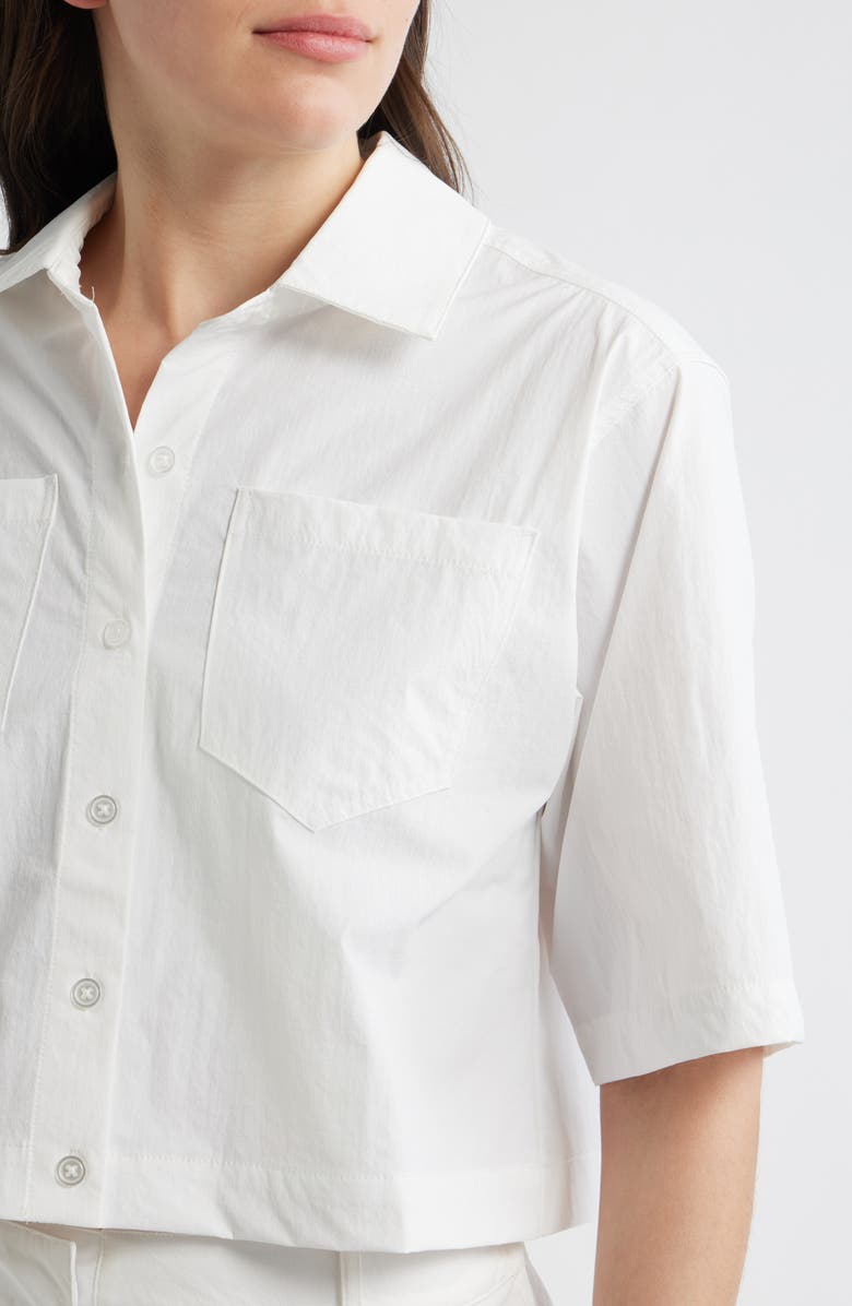 Bernardo Crop Button-Up Shirt, Alternate, color, Bright White