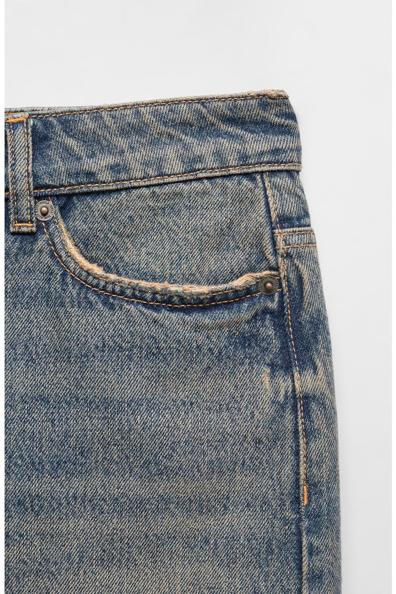 Long Denim Skirt, Alternate, color, DARK VINTAGE BLUE