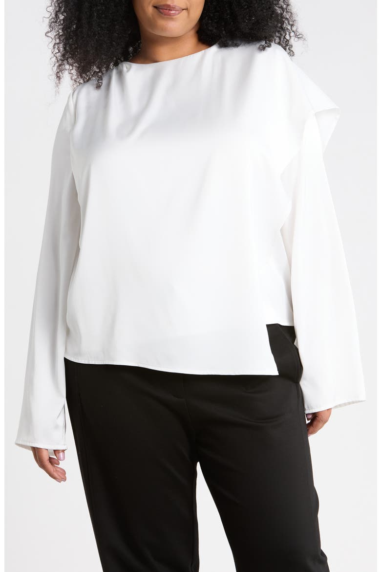 Asymmetrical Layered Ruffle Top, Main, color, IVORY