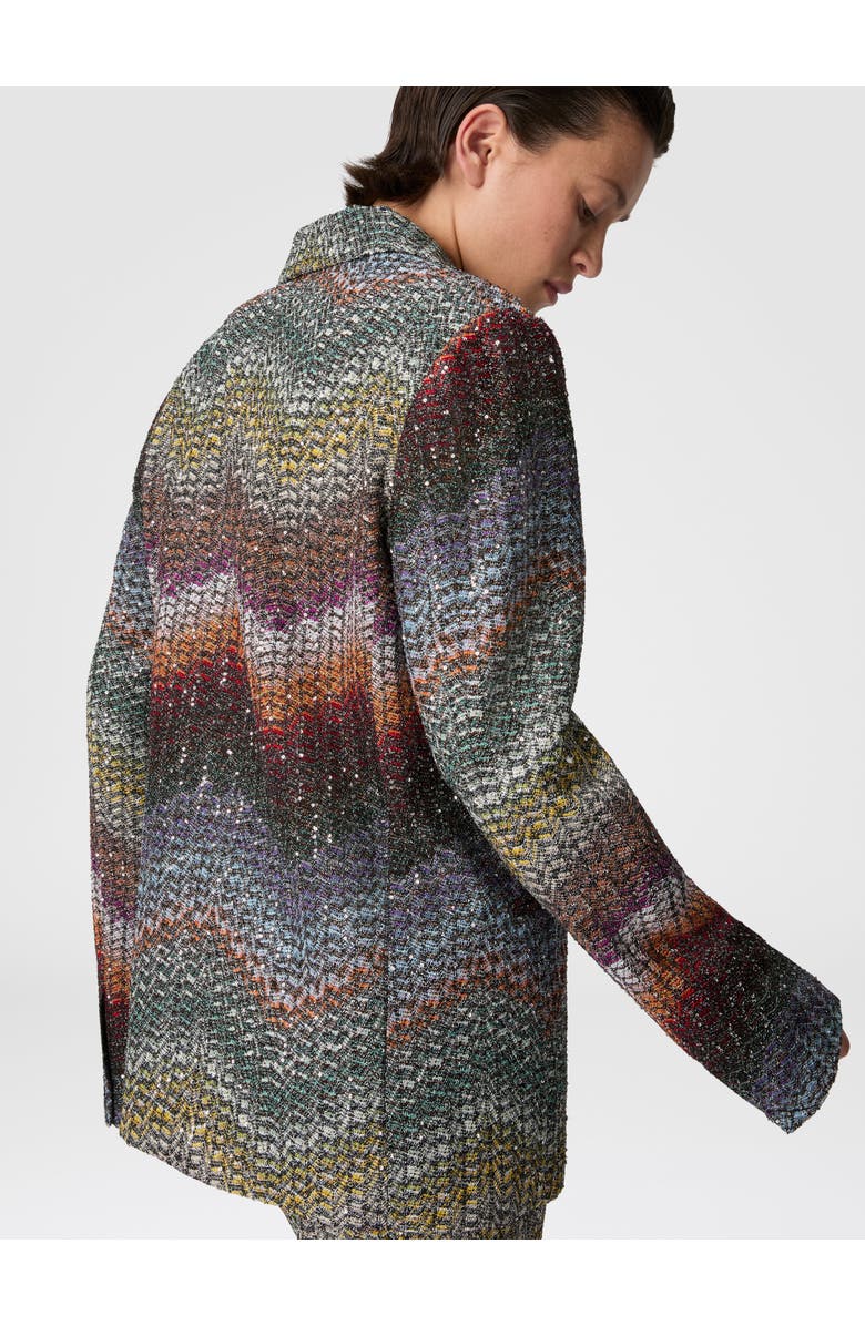 Missoni Double-breasted Viscose Lamé Blazer With Sequins, Alternate, color, Multicoloured