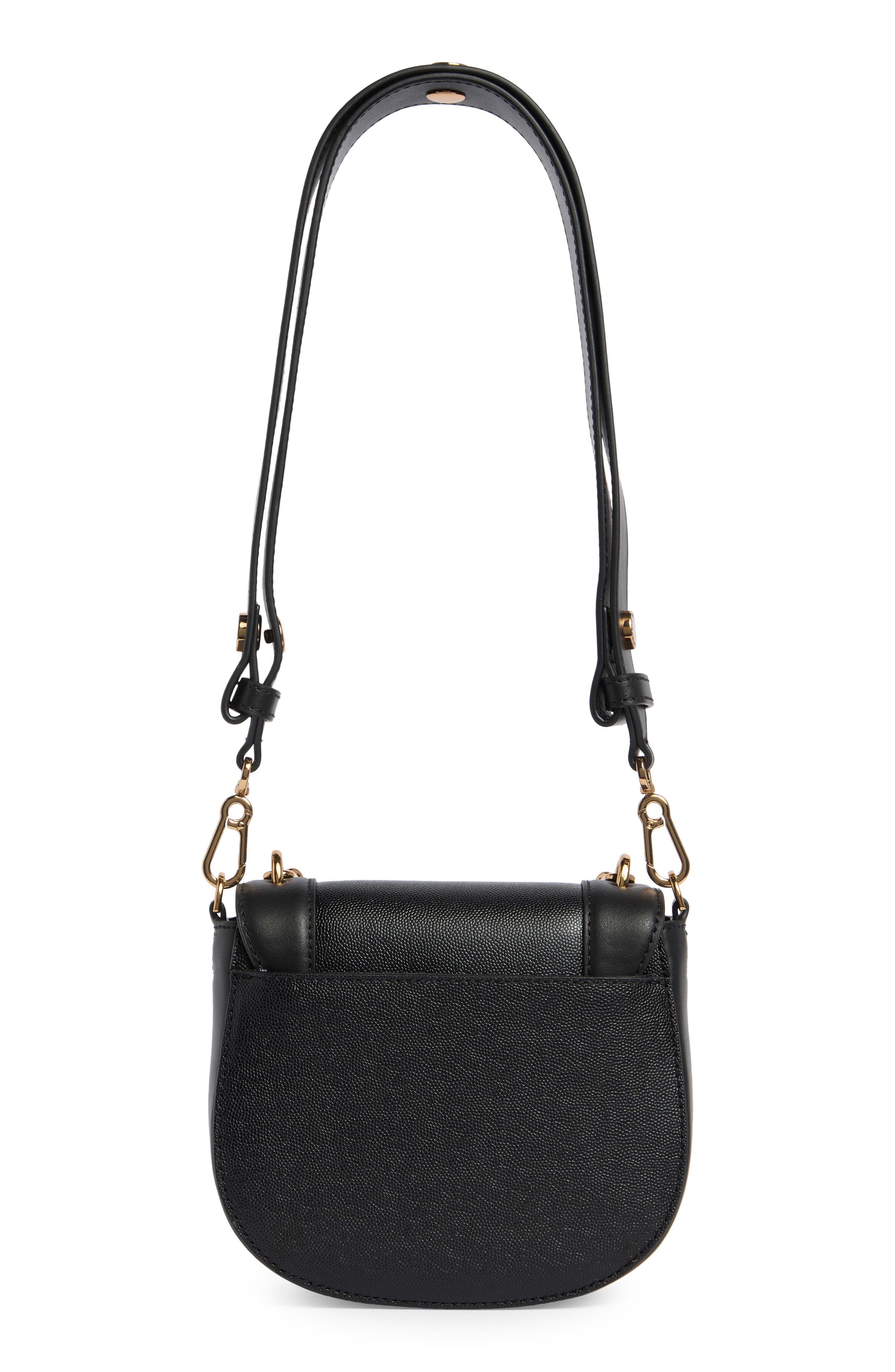 KARL LAGERFELD PARIS Ivette Quilted Leather Crossbody, Alternate, color, Black/ Gold