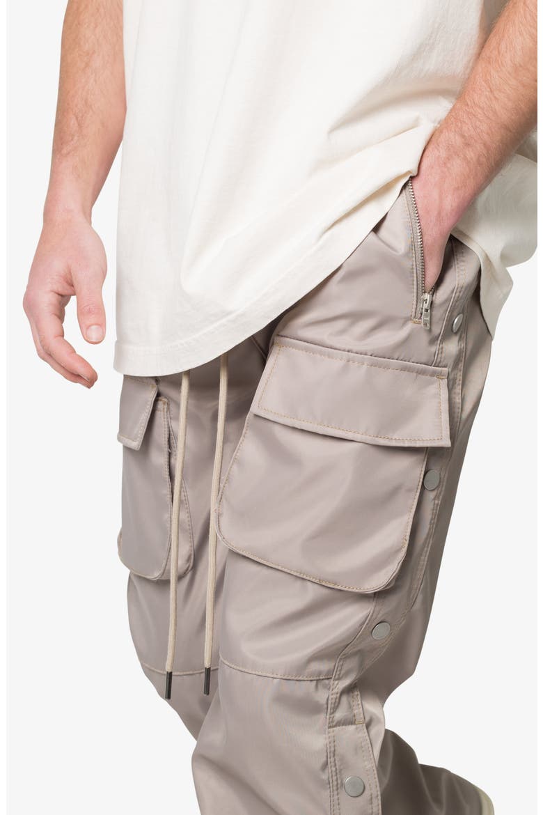 Side Snap Nylon Cargo Pants, Alternate, color, GREY