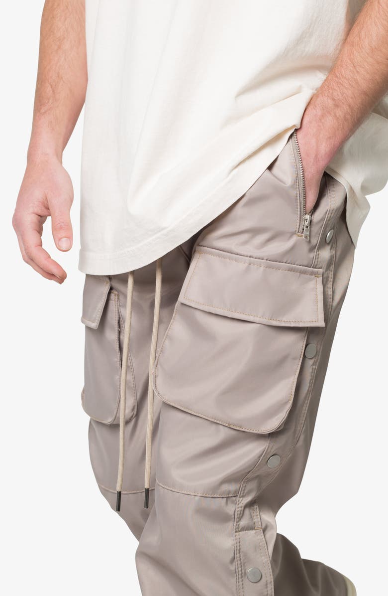 mnml Side Snap Nylon Cargo Pants, Alternate, color, Grey