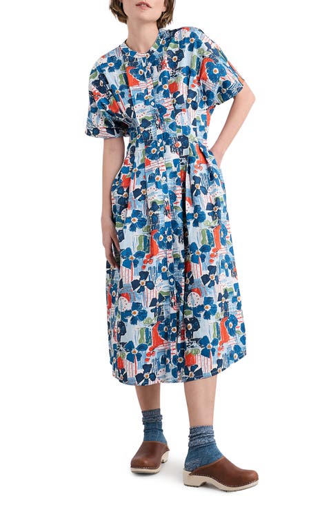 Lamorna Print Organic Cotton Midi Dress