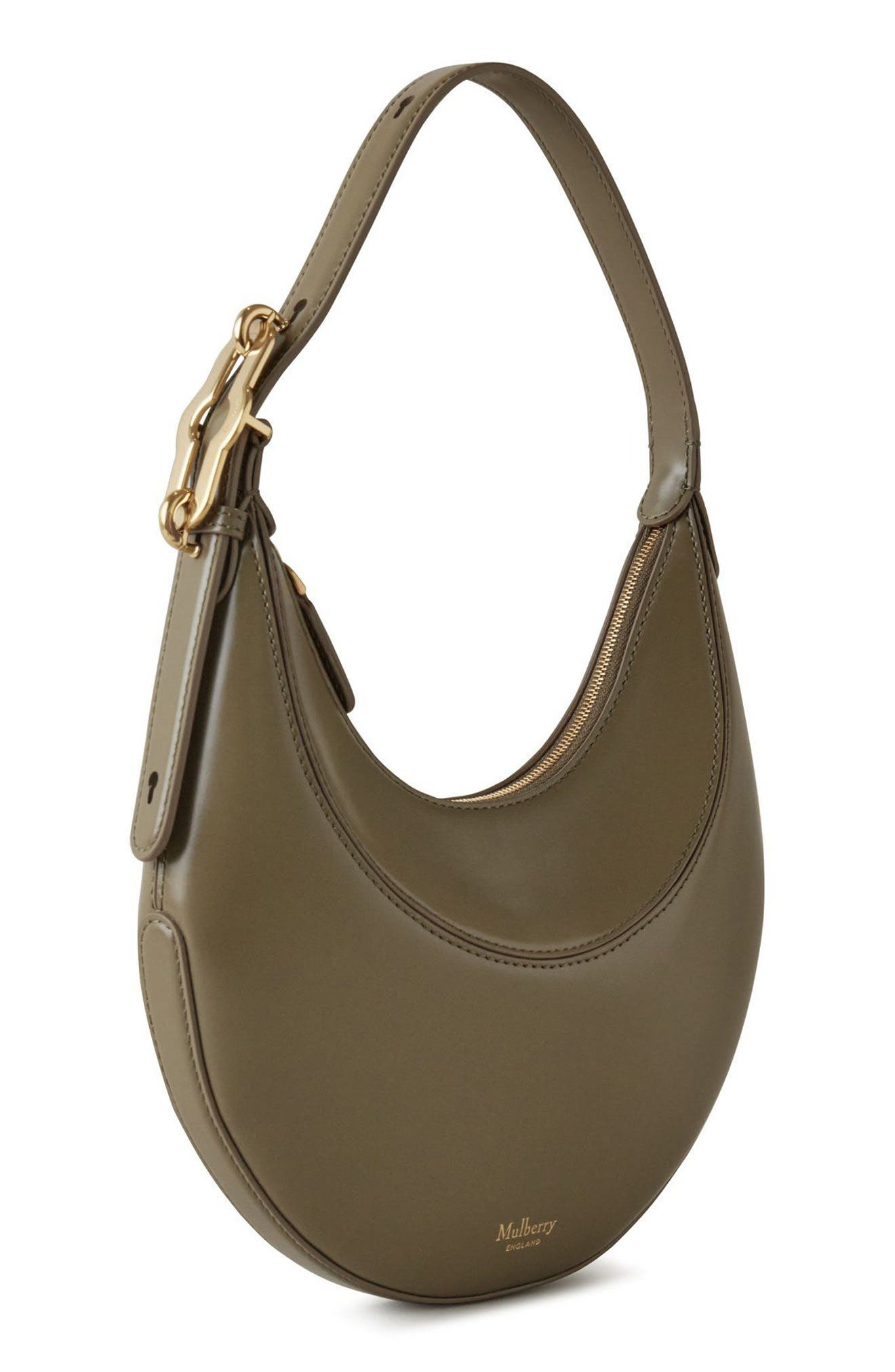 Mulberry Mini Pimlico Super Lux Leather Hobo Bag, Alternate, color, Linen Green