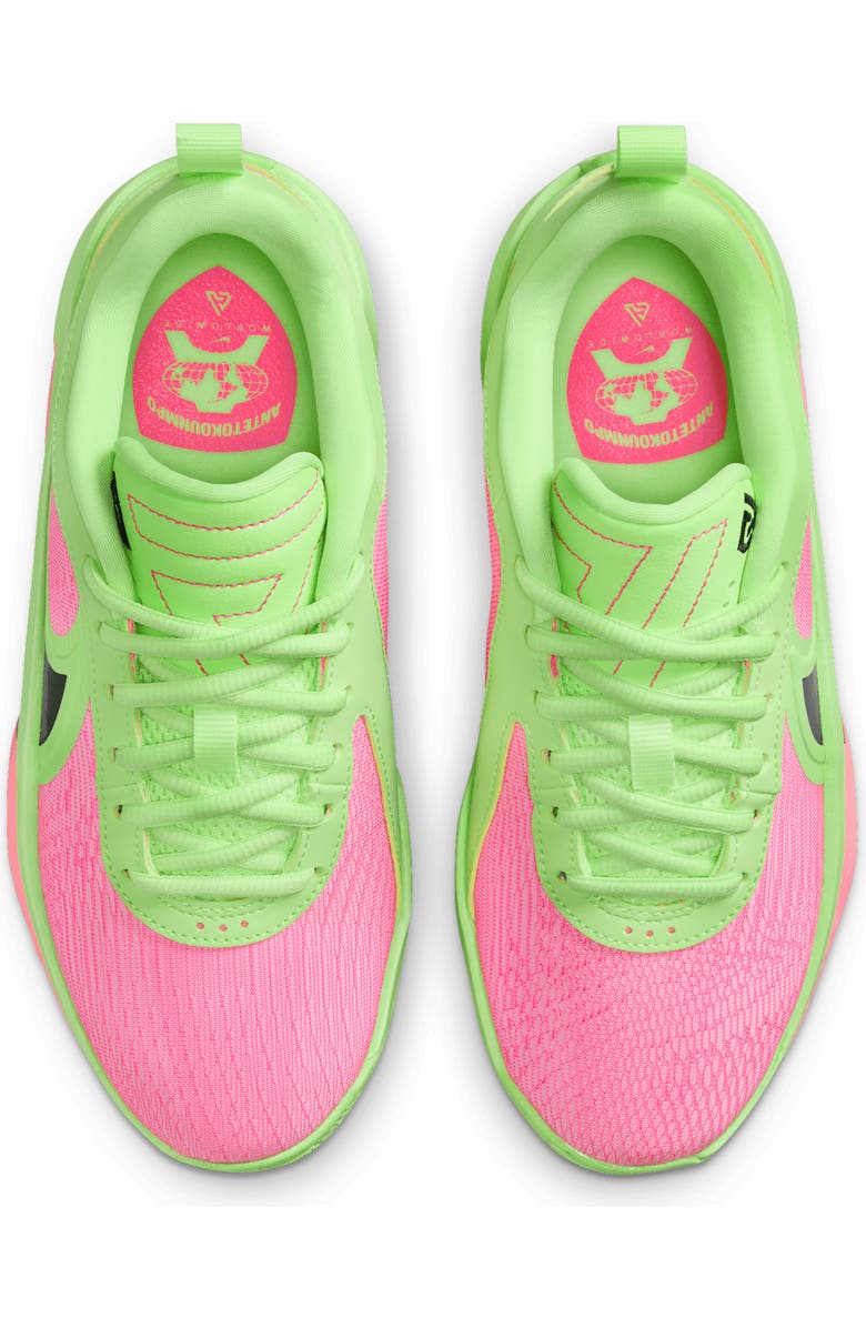 Nike Kids' Giannis Freak Basketball Shoe, Alternate, color, Lime/ Hyper Pink/ Iron Grey