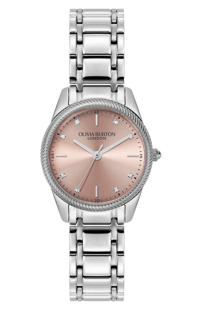 Olivia Burton Egerton Bracelet Watch, 28mm, Main, color, Silver/ Pink